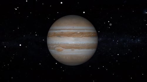 Animation des Jupiter-Planeten im Weltraum. 2292