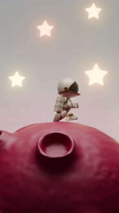 Cartoon Astronaut Loop Animation Satisfying Video