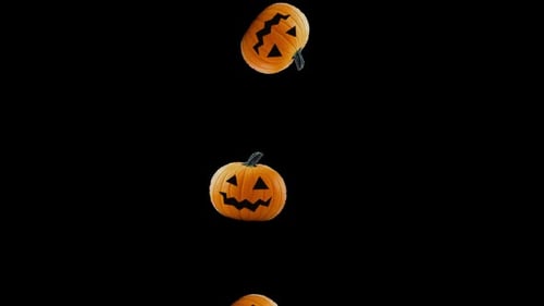 Seamless Falling Jack-o'-Lantern Pumpkins Halloween Loop