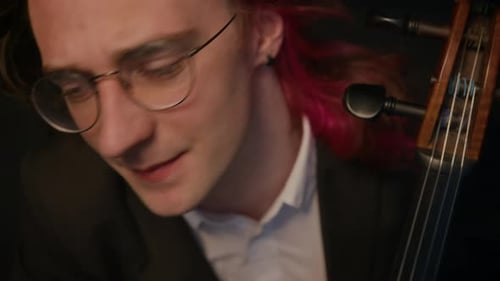 Cellist Playing Cello Instrument Close Up