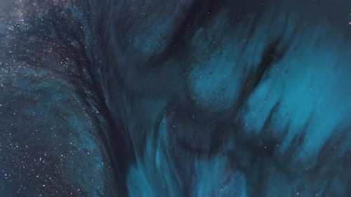 Abstract Glittering Blue Liquid Motion Background