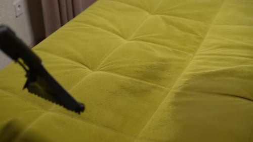 Cleaning Couch with a Wet Vacuum Cleaner