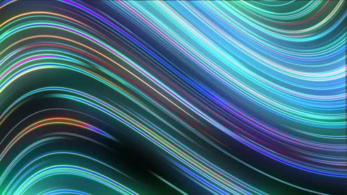 Abstract Wavy Neon Light Streaks Loop Background