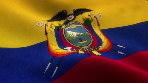 Ecuador National Flag Waving Seamless Loop Animation