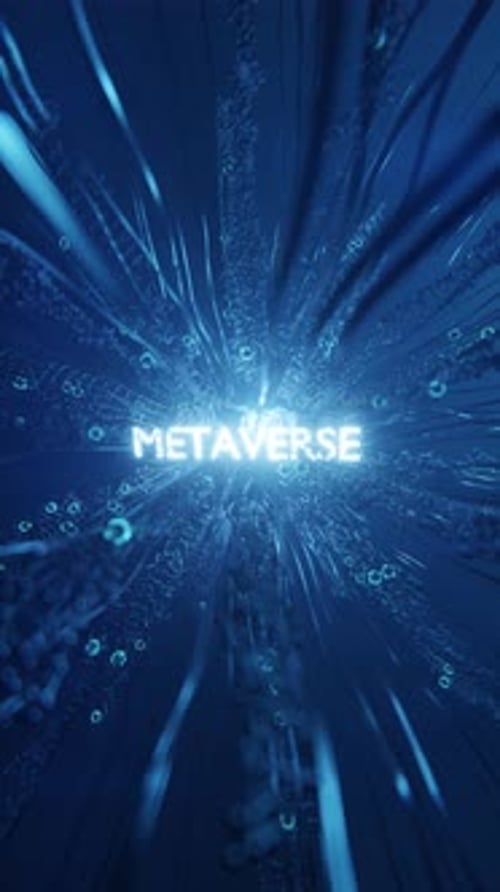 Futuristic Metaverse Text Reveal with Digital Network Animation