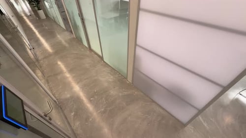 Modern Office Hallway From Above