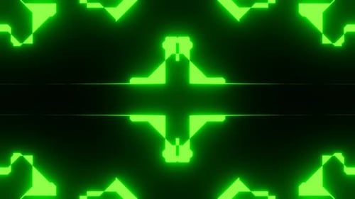 Vj loop showing neon green and pink lights forming kaleidoscopic patterns