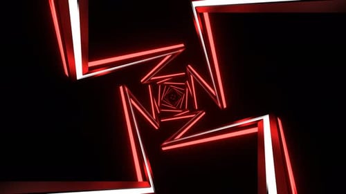Red And White Neon Lightning Tunnel Background Vj Loop In 4K