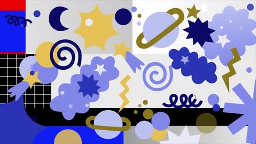 Memphis Design Cloud Zufälliges Muster Ornament Bunt Twist Thunder Vibrant Star Chaotic Kids Pop BG