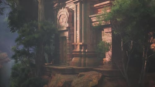 Ancien temple caché dans le paysage dense de la jungle thaïlandaise