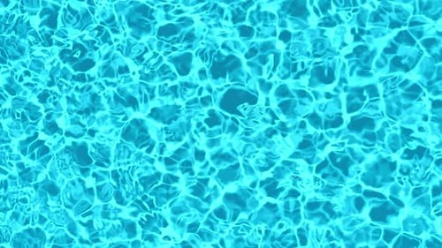 Loop Animation of Water in a Pool with Caustics Top View in Summer