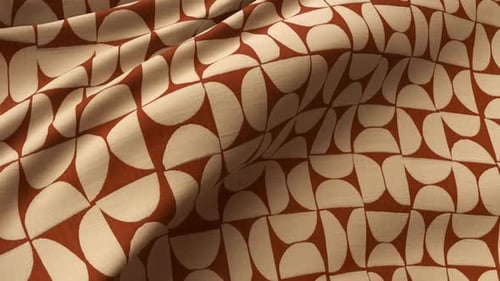 Waving Fabric Loop with Abstract Geometric Pattern