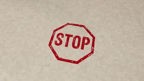 Stopp und blockierter Stempel und Stempel