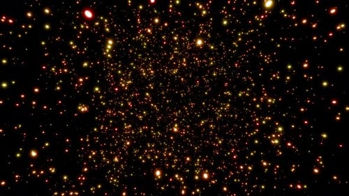 Parallax effect of glowing fiery particles rotating seamlessly against a black background 3d