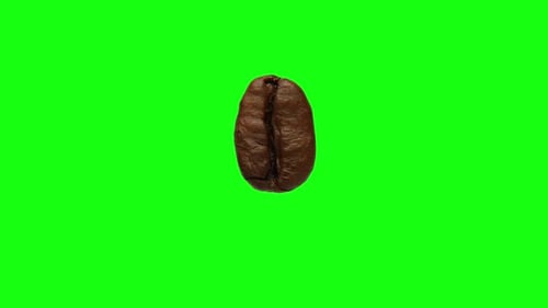 The Coffee Bean Rotates on a Green Background