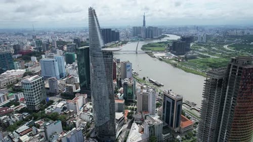 Aerial View of Ho Chi Minh City or Saigon in Vietnam