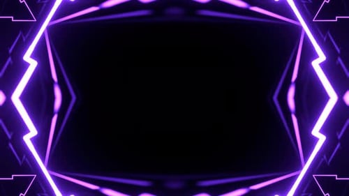 Purple And Turquoise Infinite Symmetrical Laser Neon Abstract Background Vj Loop In 4K