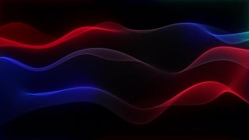 Elegant Blue and Red Data Wave Particles Gradient to Teal