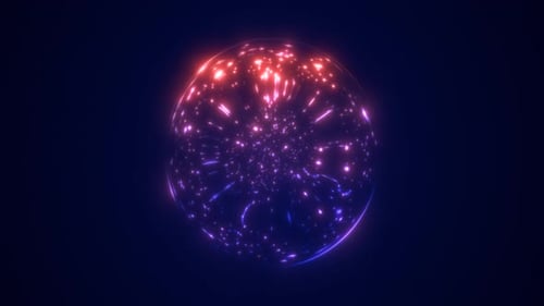 Glass round shiny transparent blue purple energy magic glowing bright sphere abstract background