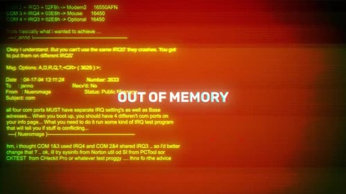 Out Of Memory On Hacking & Error Message Digital Screen Message On Computer Screens