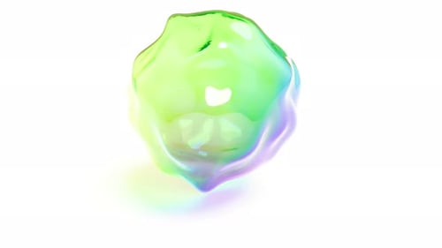 3d Bubble Color Glass on White Bg