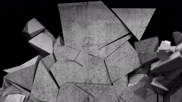 Concrete cracks and falls. Cracked cement wall. Screensaver Destruction ...