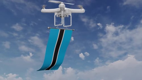 Drone Carrying Botswana Flag