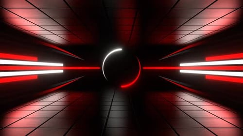 Red And White Neon Energy Center Background Vj Loop l 4K