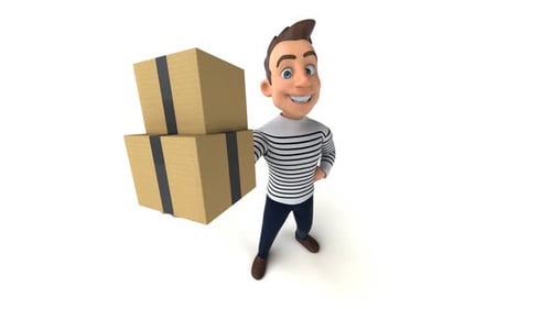 Lustiger 3D-Cartoon-Mann mit Alphakanal