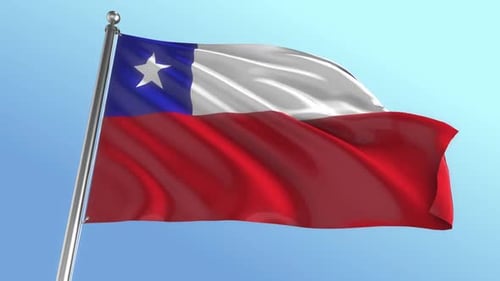 Realistic Waving Flag of Chile Loop Animation