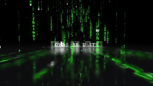 Cybersecurity Text Reveal with Digital Rain