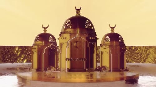 Elegant Golden Eid Al Fitr Greeting Title Animation