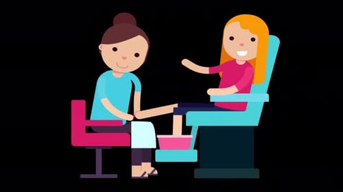 The Master Does A Pedicure, Treats His Client S Toenails 4K On Alpha Channel