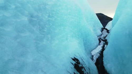 Aerial View of Vatnajokull Glacier Crevasse