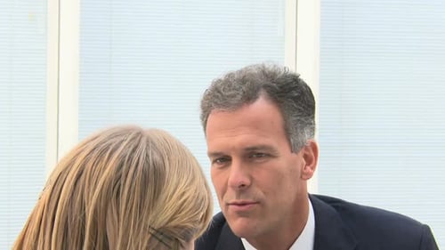 Business Colleagues Discussing On Paperwork In A Modern Office, Leadership Talking With His Secre...