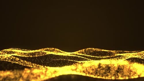 Golden Sands and Waves of Light: A Digital Landscape Abstract Animation.