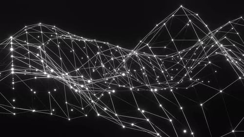 Abstract Plexus of Moving Glowing Dots and Lines Network or Digital Connection Technology Background