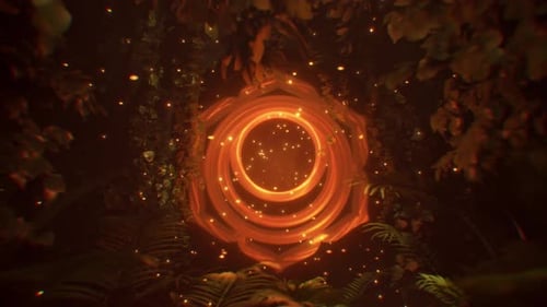 Orange Sacral Chakra 3d animation backdrop psychedelic healing Swadhisthana Kundalini energy 4k loop