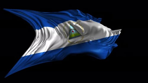 Realistic Dynamic Waving Flag of Nicaragua