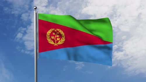 Animated Eritrea National Flag Waving Seamless Loop