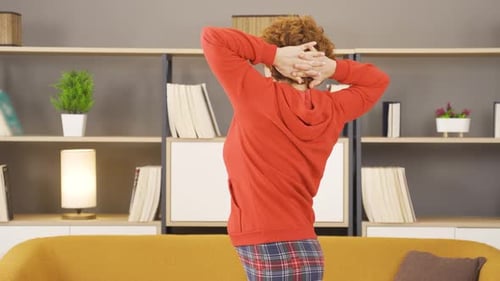 Healthy old woman doing exercise.