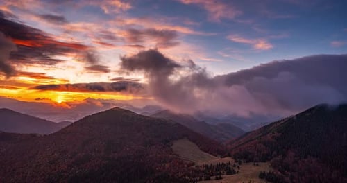 Clouds Time Lapse at Sunset Outdoor Adventure Background