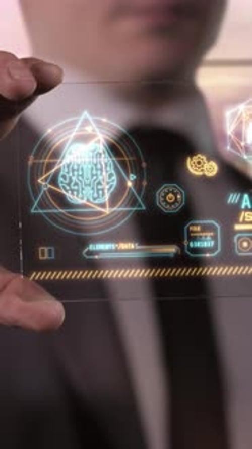 Gadget of the Future with Infographics About Artificial Intelligence