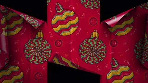 Christmas Ornaments Festive Pattern Reveal Animation