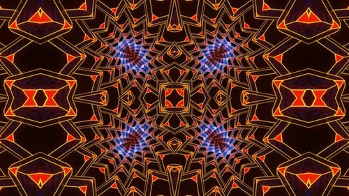 Very colorful and intricate design with star pattern on it. Kaleidoscope VJ loop