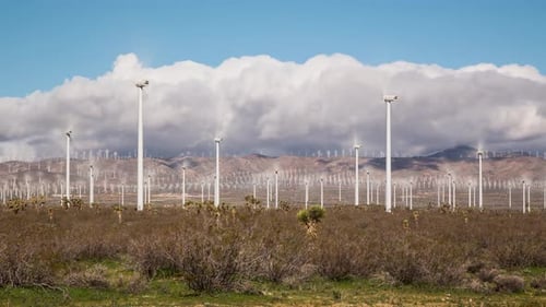 Time Lapse Wind Power In The Desert