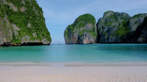 Koh Phi Phi Thailand Empty Maya Beach in the Early Morning