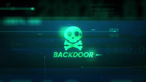 Backdoor Word On Noise Glitch Error Technology Plano de fundo de dados futuristas