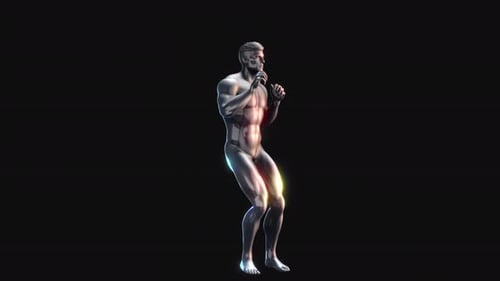 Futuristic 3D Boxer Hologram Animation