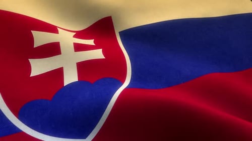 Slovakia National Flag Waving Loop Animation